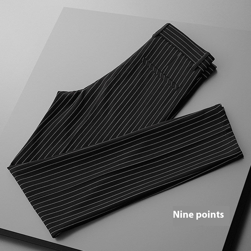 Thin Casual Striped Loose Men's Draping Suit Pants