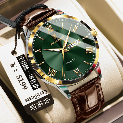 Men's Casual Luminous Double Calendar Waterproof Watch