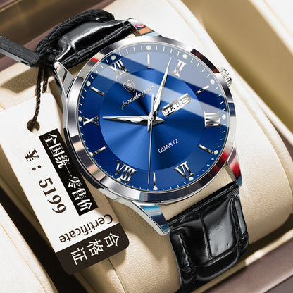 Men's Casual Luminous Double Calendar Waterproof Watch