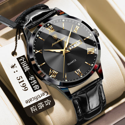 Men's Casual Luminous Double Calendar Waterproof Watch