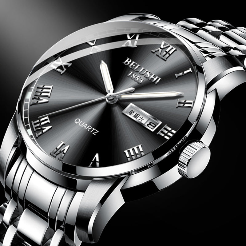 Men's Full-automatic Waterproof Refined Steel Belt Quartz Watch