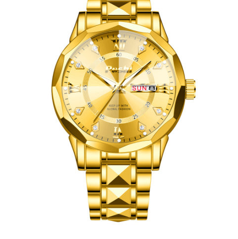 Men's Watch Luminous Calendar Quartz Watch Steel Belt