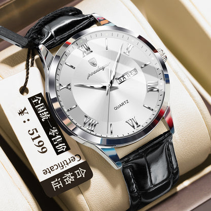 Men's Casual Luminous Double Calendar Waterproof Watch