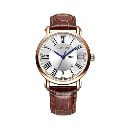 Business Leather Quartz Watch Men