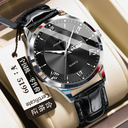Men's Casual Luminous Double Calendar Waterproof Watch