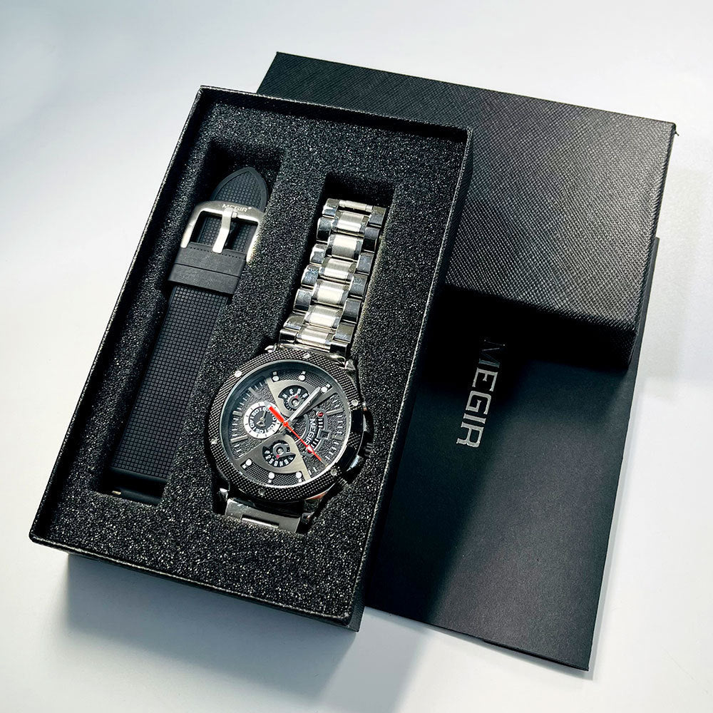 Steel Belt Multifunctional Sports Watch Men's Waterproof Luminous