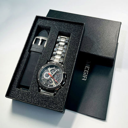 Steel Belt Multifunctional Sports Watch Men's Waterproof Luminous