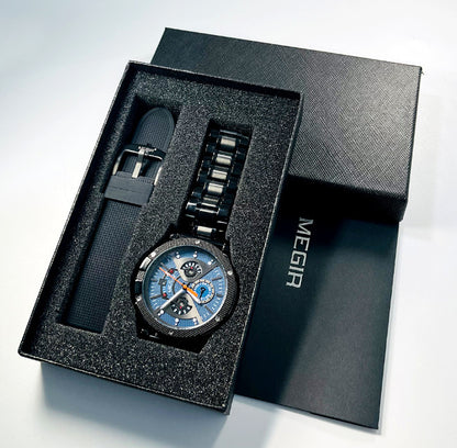 Steel Belt Multifunctional Sports Watch Men's Waterproof Luminous