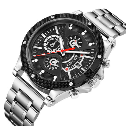 Steel Belt Multifunctional Sports Watch Men's Waterproof Luminous