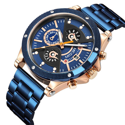 Steel Belt Multifunctional Sports Watch Men's Waterproof Luminous