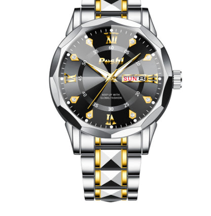 Men's Watch Luminous Calendar Quartz Watch Steel Belt