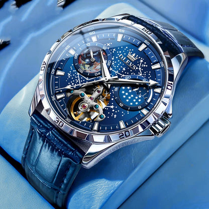 Fashion Starry Sky Mechanical Watch Business Hollow Waterproof Men